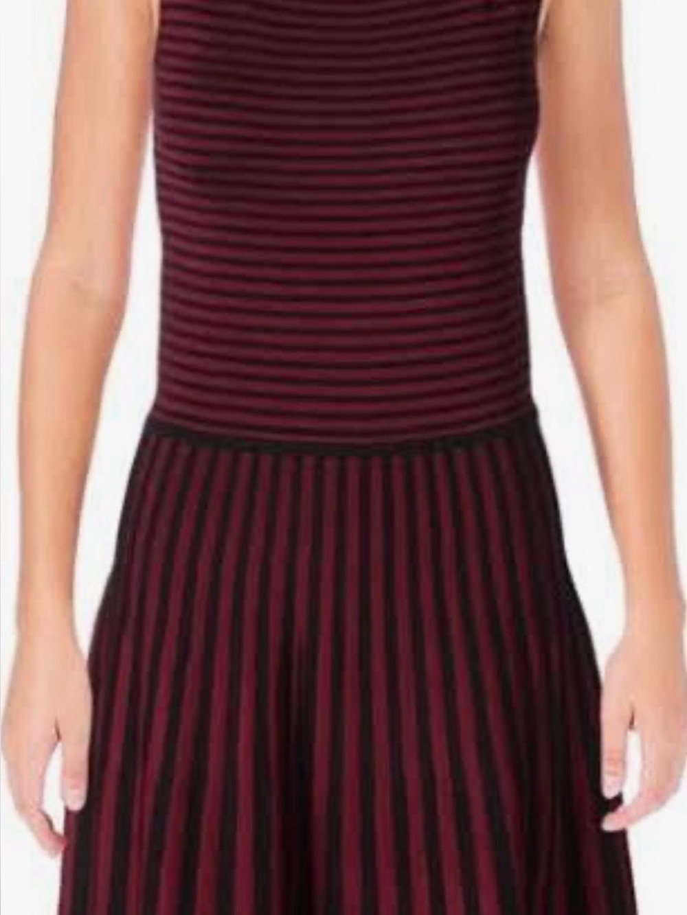 Ralph Lauren Sleeveless Maroon and Black Striped Knit Dress - Picture 11 of 11